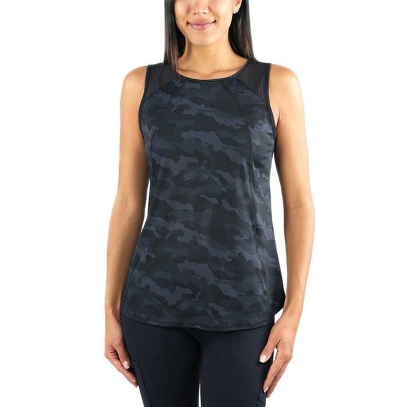 NWT Spyder Active Women Lightweight Tank Top Black Camouflage Size 2X $40 ZZ043 - Picture 1 of 2